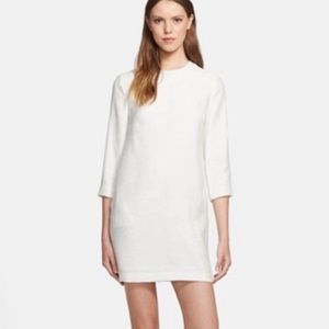 VINCE LIGHTWEIGHT WHITE SNAKESKIN JACQUARD COCTAIL DRESS